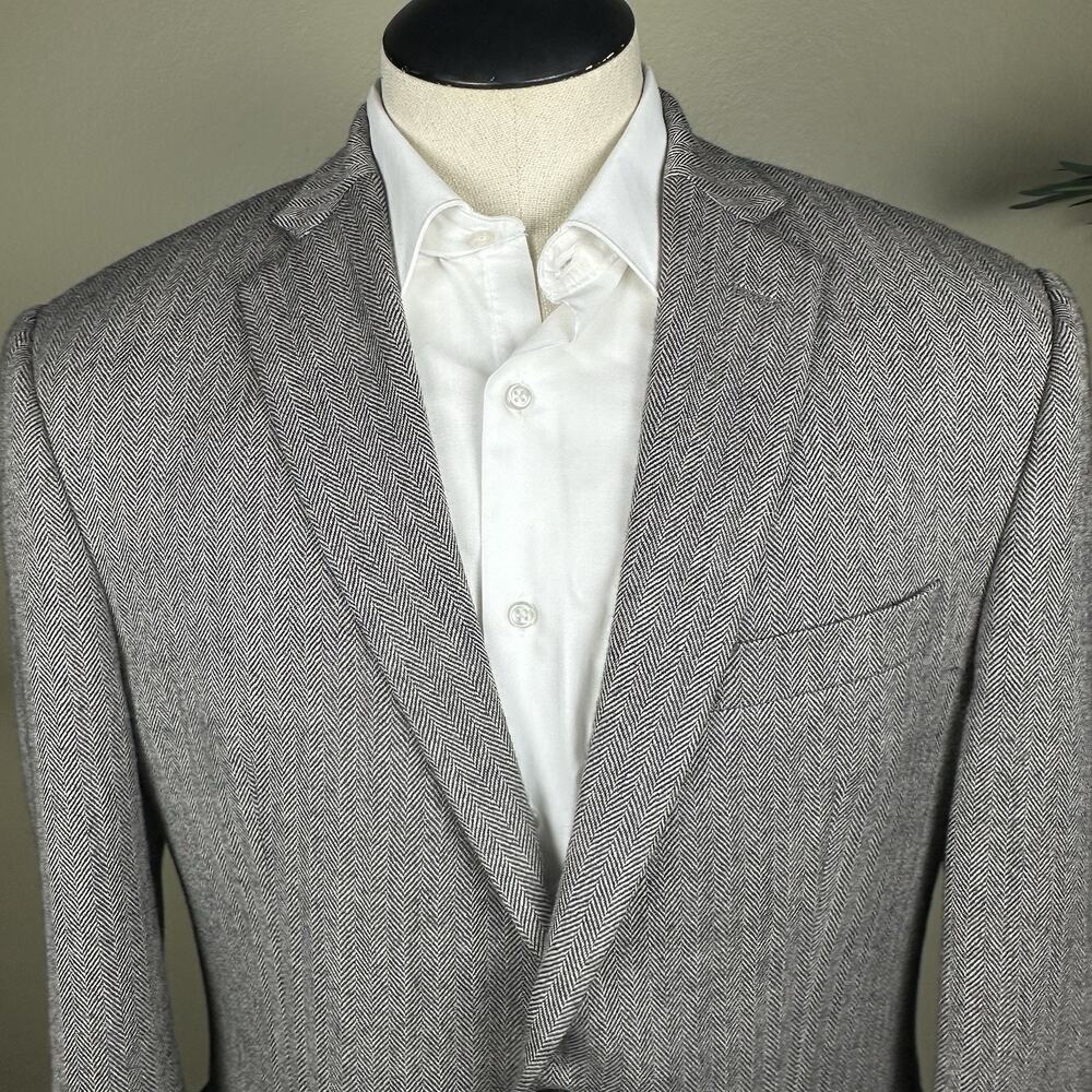Lauren Ralph Lauren Sport Coat Men 42R Herringbone Brown Elbow patches Perfect - Picture 3 of 16